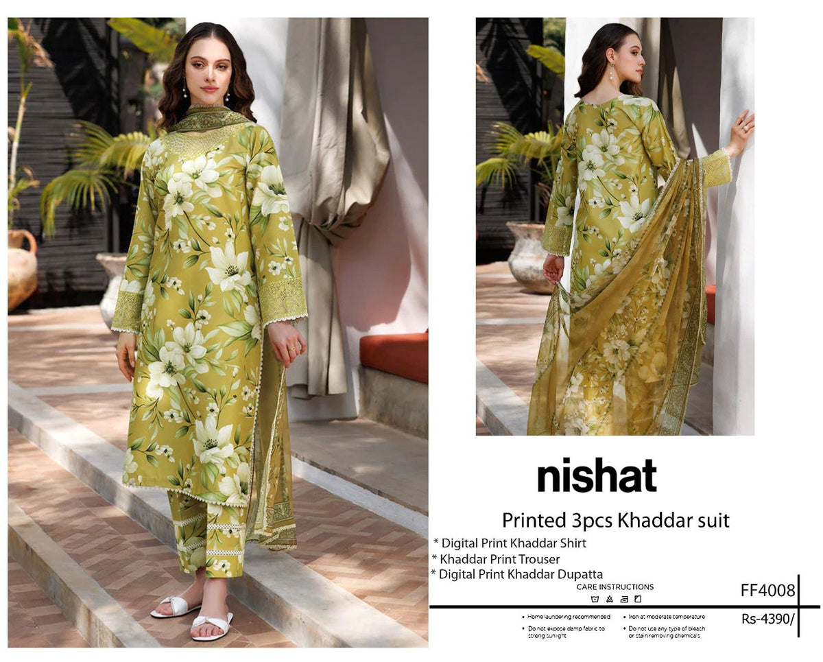 Nishat Printed 3pcs Khaddar Suit